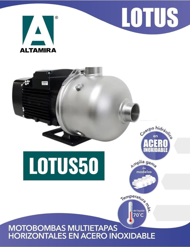 Bomba Centrífuga Multietapa Horizontal Altamira Lotus 50-5/1127 - Imagen 6