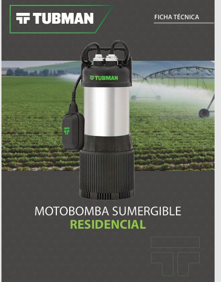 Bomba Sumergible Tipo Kanki Marca Tubman Tm-s4-62a-1127 Negro - Imagen 3