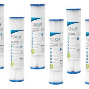 10 Cartuchos Plegable Purikor 2.5x10 1 Micra O 5 Micras Blanco