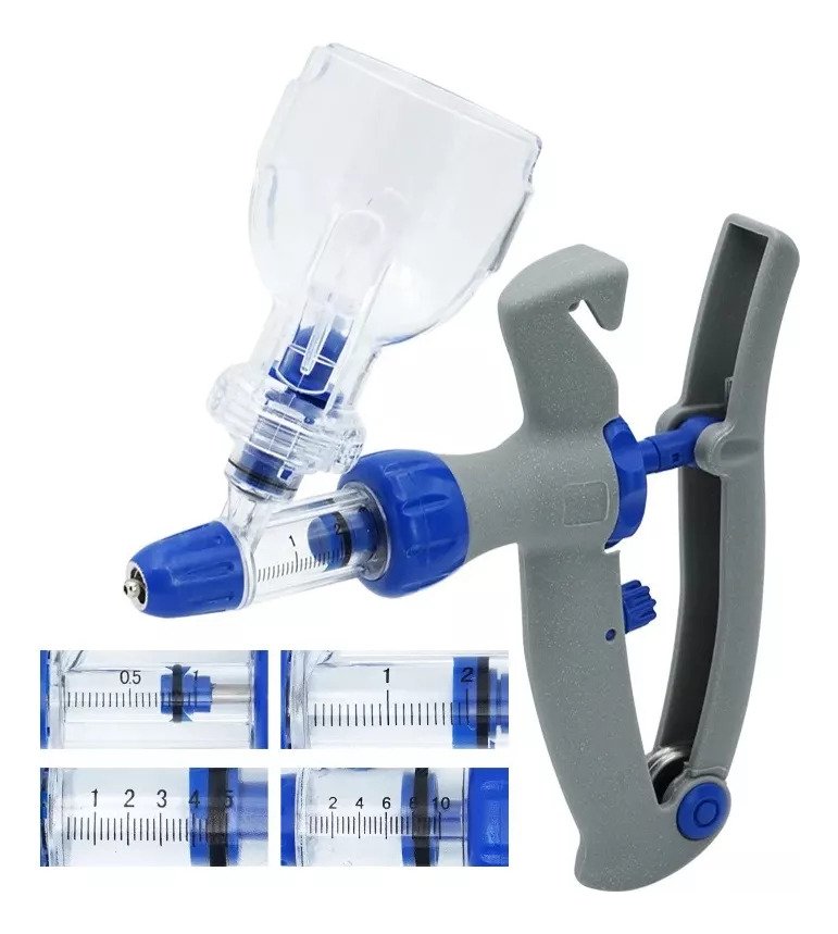 Inyector Jeringa Continu Ajustabl 1 A 5, 1 A 2ml Para Ganado - Imagen 8