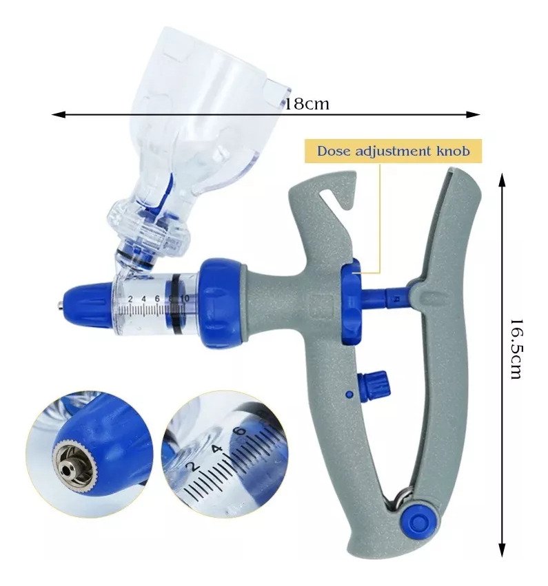 Inyector Jeringa Continu Ajustabl 1 A 5, 1 A 2ml Para Ganado - Imagen 3