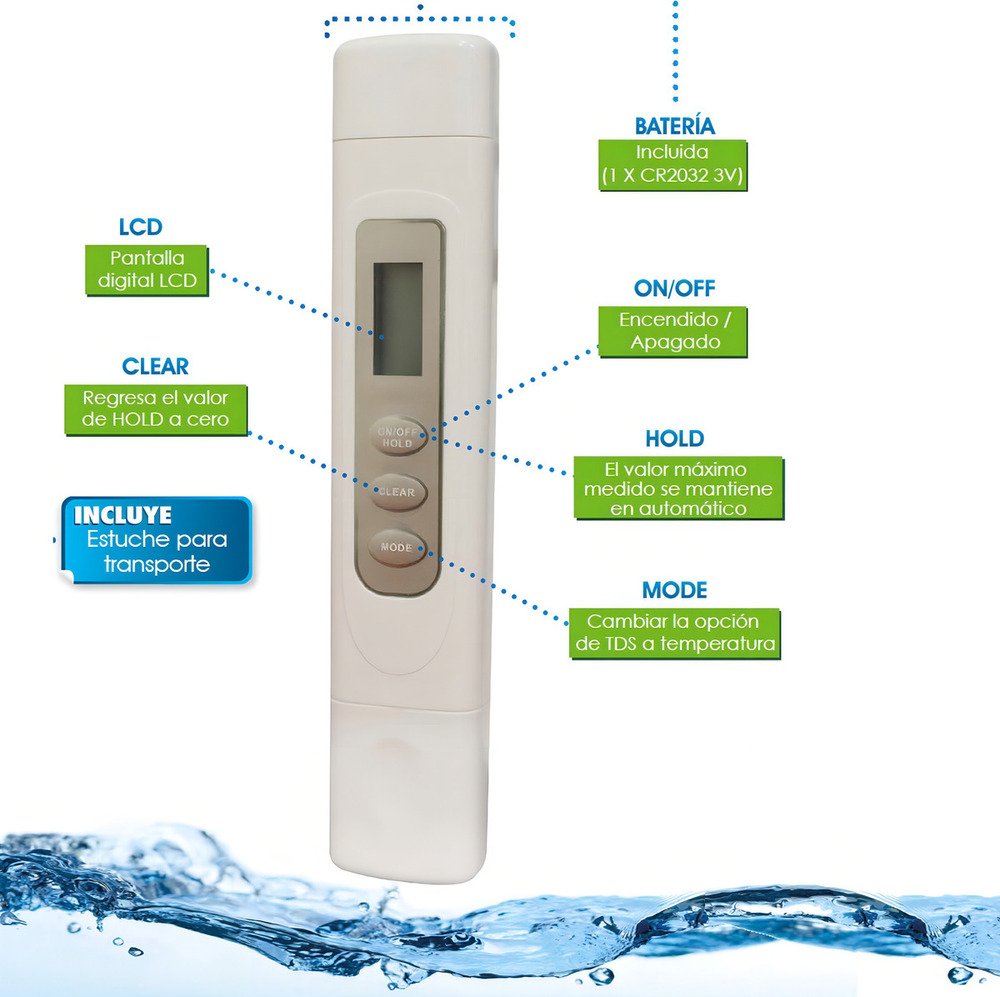 Medidor Sólidos Totales Disueltos En Ppm (tds) Purikor - Imagen 6