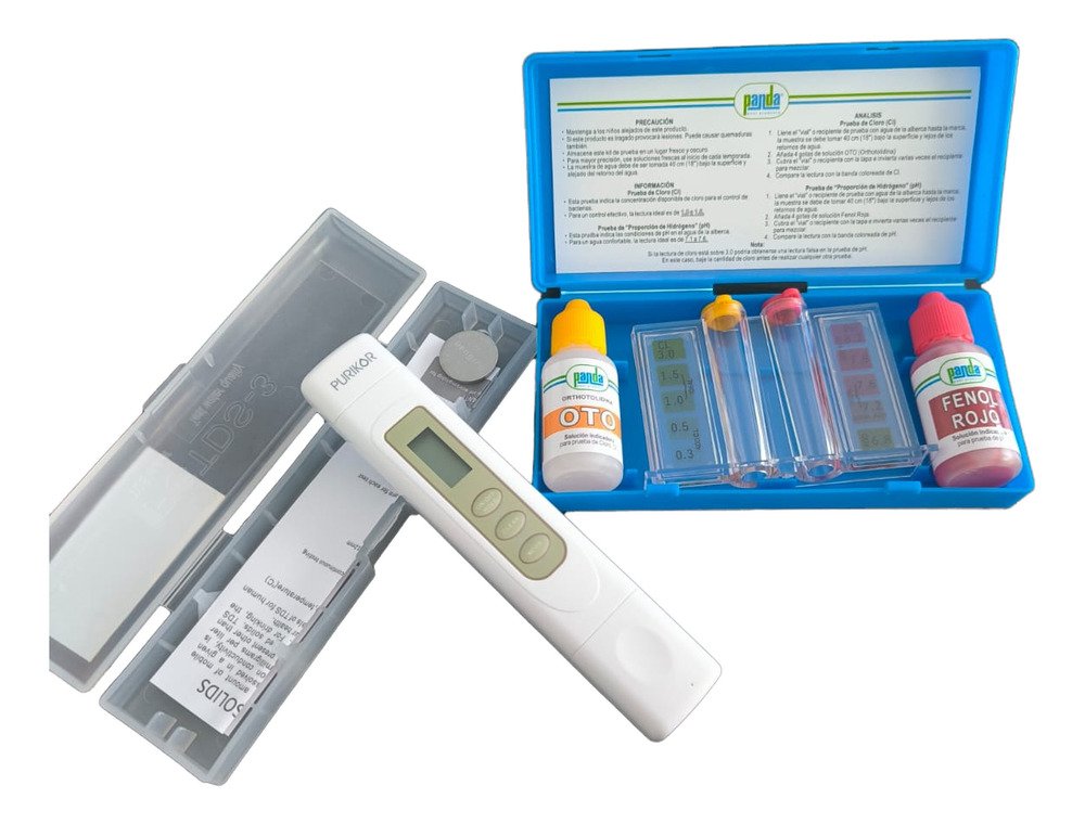 Kit Para Medir La Calid Del Agua, Tds, Para Dureza, Ph Y Cl Azul - Imagen 3