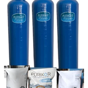 Tren Filtración 1.5ft Zeolita Carbón Resina Válvula Azul